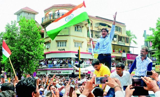 Hardik Patel and other PAAS leaders held marathon meetings with local Patel leaders, student groups and Patel businessmen here, as part of the second phase of their agitation. (Photo: PTI) Hardik Patel and other PAAS leaders held marathon meetings with local Patel leaders, student groups and Patel businessmen here, as part of the second phase of their agitation. (Photo: PTI)
